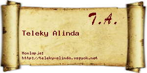 Teleky Alinda névjegykártya